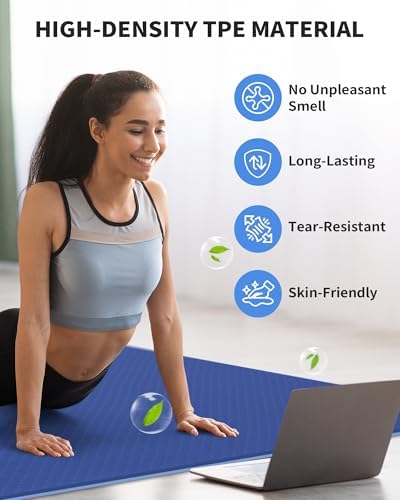 CAMBIVO 72''x48'' Large Yoga Mat, Extra Thick TPE Workout Mat