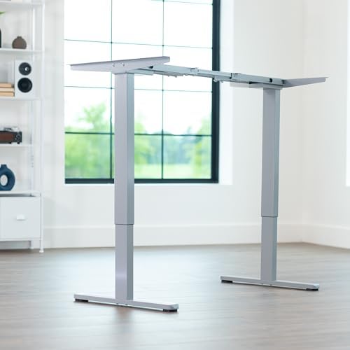 VIVO Gray Dual Motor Electric Standing Desk Frame, DESK-E-200G