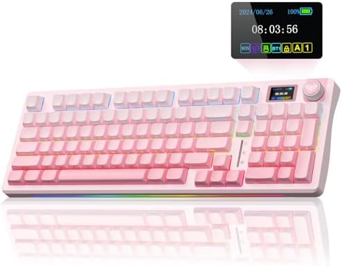 AULA S98 Pro Wireless Mechanical Gaming Keyboard with Screen, Knob, 96 Keys