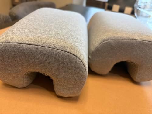 Armrest Cushion for Office Chairs - Soft Elbow Support Pad with Non-Slip Bottom, Fits Most Chairs 2-Piece (Gray)