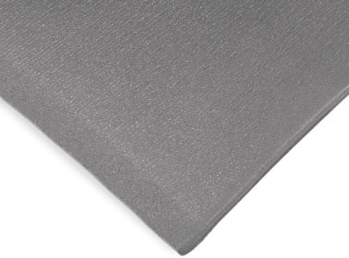 NoTrax T42 Standard PVC Safety/Anti-Fatigue Comfort Rest Ribbed Foam, for Dry Areas, 27" Width x 36" Length x 3/8" Thickness, Silver