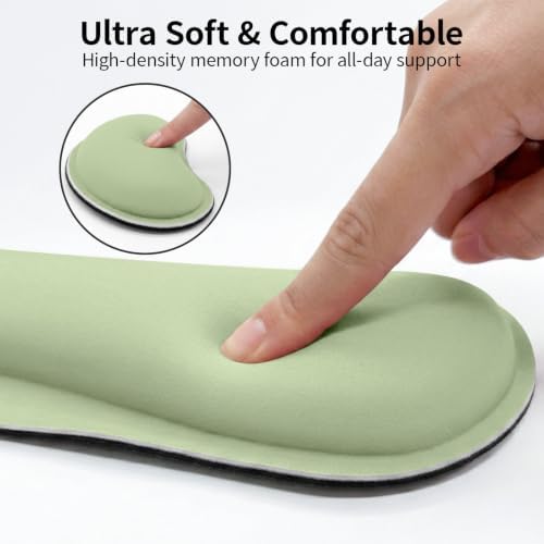 Bloss 2 Green Wrist Rest for Mouse & Keyboard, Ergonomic Wrist Support