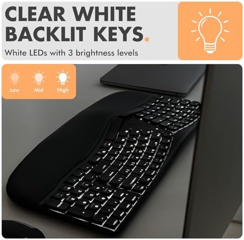 X9 Performance Wireless Mechanical Ergonomic Keyboard - (BT + 2.4G + Wired) - Wireless Mechanical Split Ergonomic Keyboard - Built-in Wrist Cushion, Pink Switch, Backlit, Rechargeable - for PC/Mac
