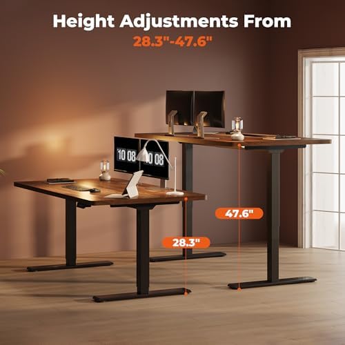 63''x28''Dual Motor Adjustable Large Standing Desk for Home Office