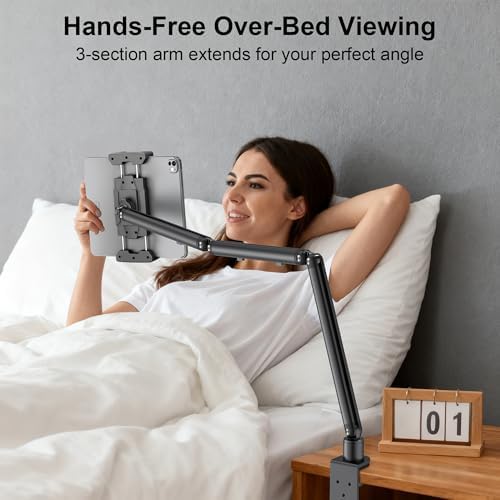 Portable Monitor Stand 15.6", Heavy Duty Tablet Arm Mount with Desk Clamp