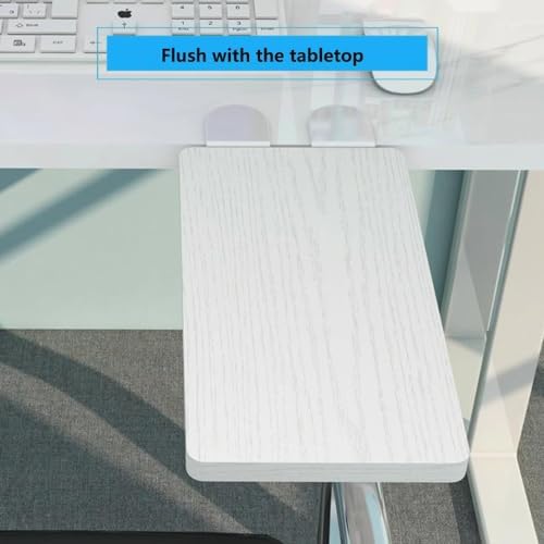 Foldable Clamp-On Desk Extender Tray with Wrist Rest - Ergonomic Keyboard Shelf for Computer Arm Support