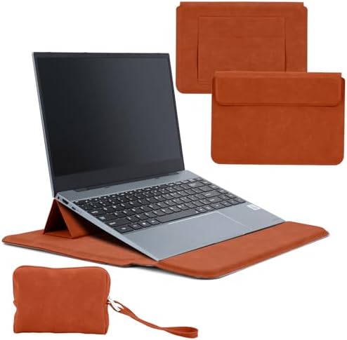 13.3-14 Inch Laptop Sleeve Case with Stand Feature,Matte PU Leather