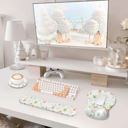 AKIT Ergonomic Mouse Pad with Wrist Support & Keyboard Wrist Rest Set