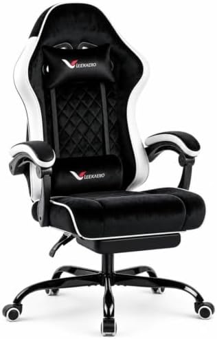 Fabric Gaming Chair for Adult, Comfortable Office Chair with Footrest