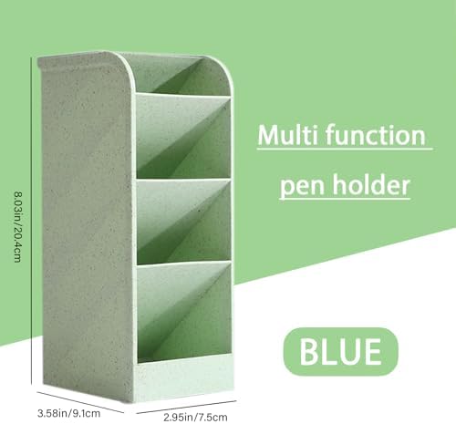 Office School Pencil Holder Makeup Brush Holder Durable Sturdy School Desk Supplies (Green)