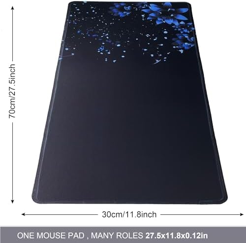 Large Gaming Mouse Pad-70x30 Blueflower