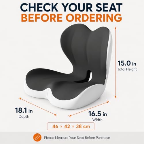 Orthopedic Seat Cushion with Back Support for Car Office Chair