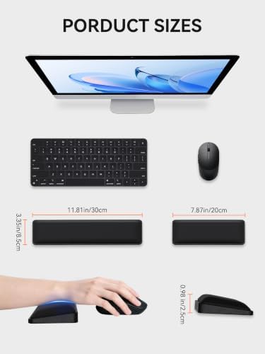 Cooling Gel Wrist Rest Set, Compact Keyboard & Mouse Wrist Support Pad