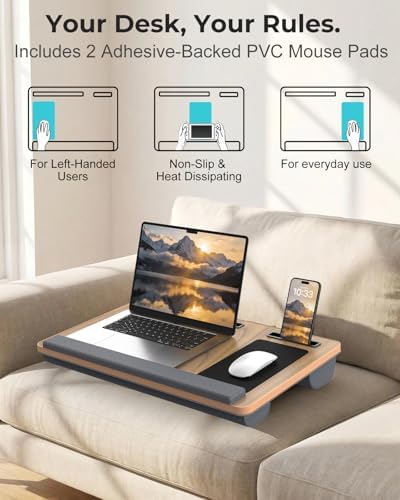 Potuopy Laptop Lap Desk, Portable Bed Table Tray for Laptop Fit 17" Laptops