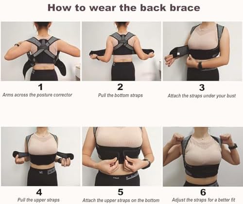 CMCOOPLX Posture Corrector for Women-Invisible Lightweight Back Brace Support for Neck, Shoulder and Upper Back Pain Relief - Improve Posture, Correct Hunchback Slouching (Large)