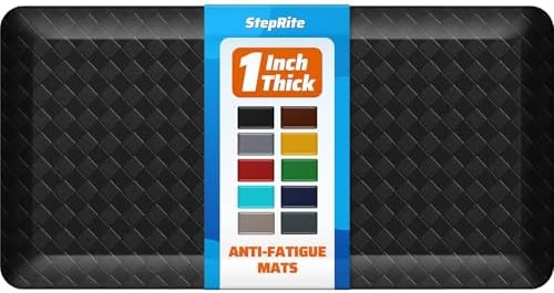 1" Thick Kitchen Mats for Floor, Water Resistant Floor Rug,Black/39" x 20"