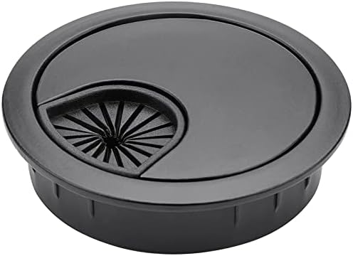 Desk Grommet, 2 Inch Metal Desk Cable Grommet, Black, 4 Pack