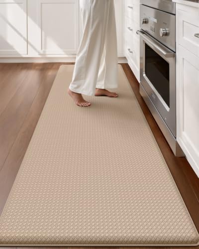 Color&Geometry Wide Kitchen Floor Mat 24x59 Anti Fatigue Easy Clean, Beige