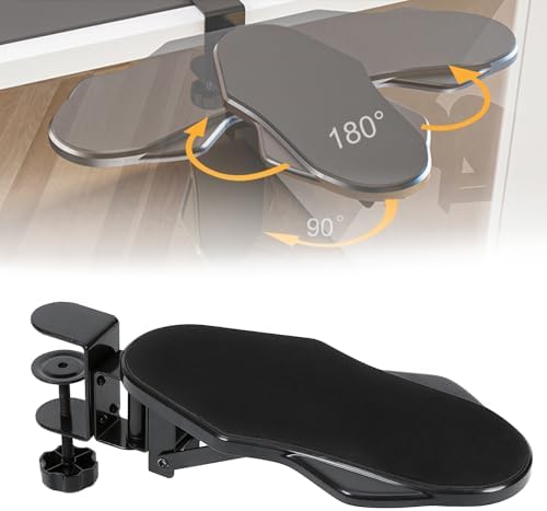 Computer Arm Rest for Desk, 180° Swivel and 90° Foldable, Black