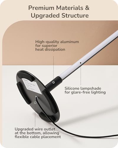EDISHINE LED Table Lamps for Living Room, Modern Dimmable Desk Lamp, Black