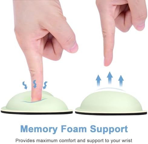 Dapesuom Mouse Wrist Rest, Ergonomic Memory Foam Mouse Wrist for Computer Desk Mats Support, Hand Rest Pad Cushion for Gaming, Office, Laptop, Men, Women, Pain Relief & Easy Typing, Lake Green