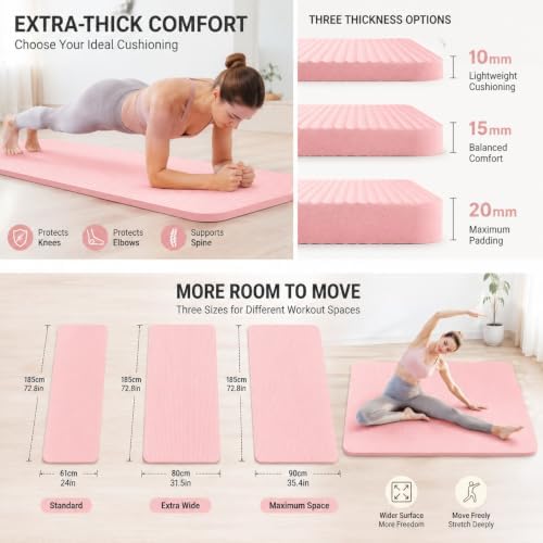 Extra Thick Yoga Mat, High Density Non-Slip Exercise Mat