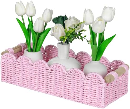 CubesLand Paper Rope Scalloped Edge Gift Basket Empty