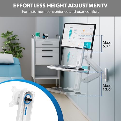 Mount-It! MedHub Wall-Mounted Medical Workstation