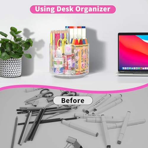 Acrylic Pencil Organizer for Desk Crayon Organizer with Adhesive Sticker