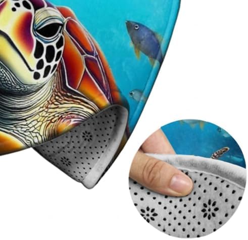 Large Machine Washable Circular Rugs, Home Decor Round Mat for Living Room Sofa Office Sea Turtle