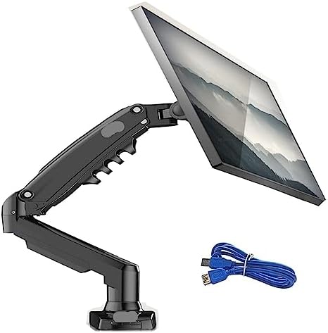 F80 Gas Spring 17-30 Inch Desktop LED LCD Monitor Mount Holder Arm Ergonomic Gas Strut Flexi Mount Load 2~9kgs (with 1xUSB3.0)
