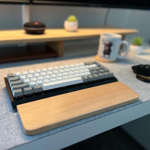HomeDo Wooden Ergonomic Wrist Rest for Mechanical Keyboard, Fits 61 Key 60%