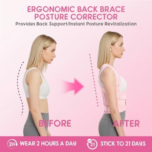 Posture Corrector for Women and Men, Adjustable Full Back Brace