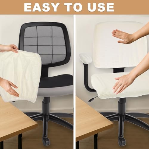 uxcell Computer Office Chair Cover with Armrest Covers for Computer Rotating Chair, Desk Chairs Sky Blue