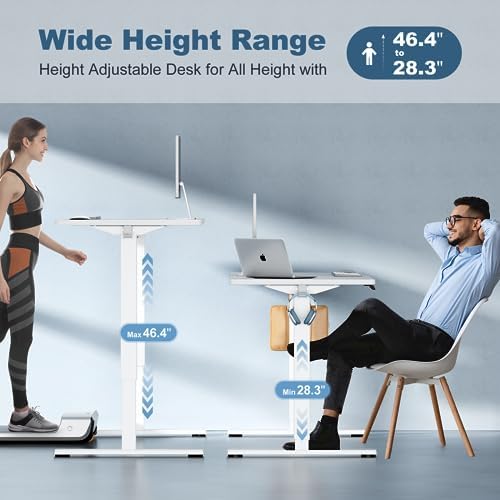 DUMOS 55 Inch Electric Standing Desk, Memory Adjustable Home Office Desk