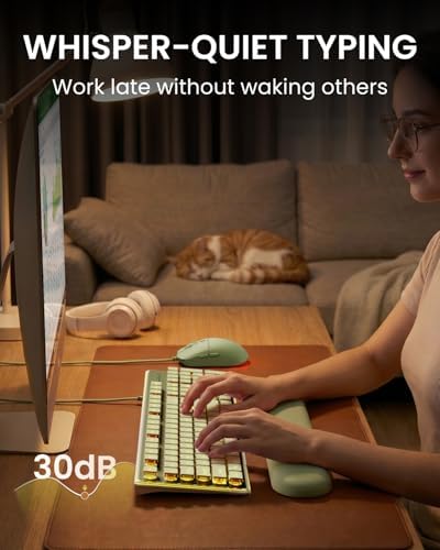 Wired Keyboard and Mouse Combo, Warm Backlit with Detachable Wrist Rest