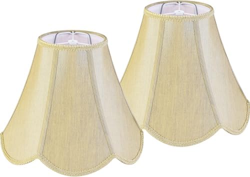 GO&SO Lamp Shades Set of 2,6" x 13" x 10.6",Bell Lamp Shade,Gold Petals