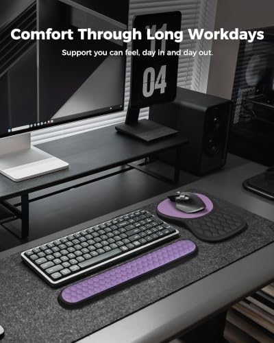 Ergonomic Mouse Pad and Keyboard Wrist Rest Set (Black&Purple)