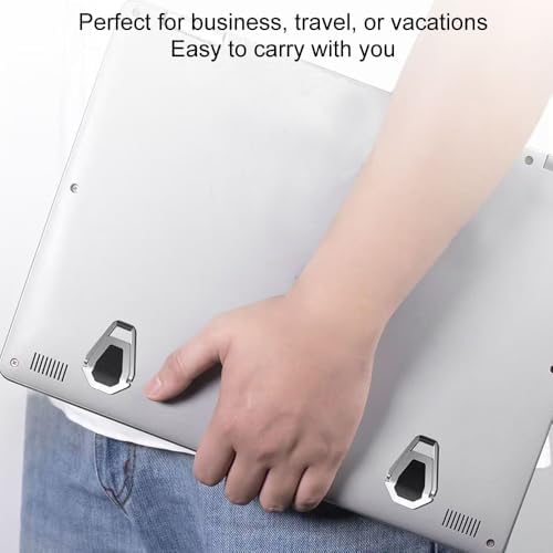 Portable Laptop Stand for Desk, Mini Foldable Laptop Riser,Anti-Slip Alloy Keyboard Stands Riser, Computer Stand Compatible with MacBook Air/Pro/Dell/HP/Lenovo/11''-17''Laptops and Keyboards (Silver)