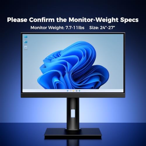 Single VESA Monitor Stand for Monitor Weight 7.7-11lb, 24-27″