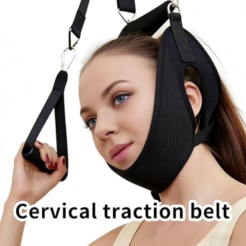 Cervical Neck Traction Device Over-The-Door, No Need for Handheld or Water Bag Portable Neck Stretcher,Effective Home Physical Therapy for Neck Pain Relief, 10 Adjustable Tension Levels