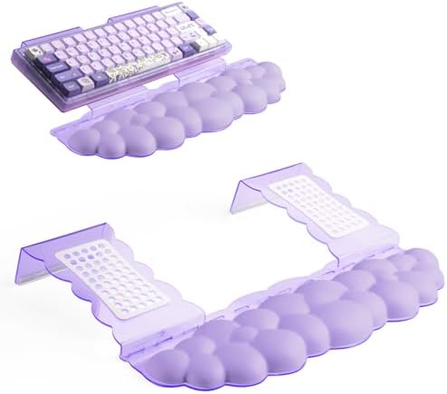 Purple Acrylic Keyboard Stand with Wrist Rest，Detachable/Adjustable Width