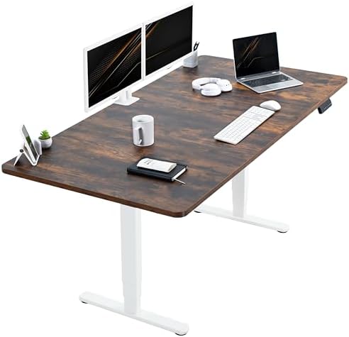 VIVO Rustic Vintage Brown 71 x 36 in Standing Desk, DESK-KIT-2W7N-36