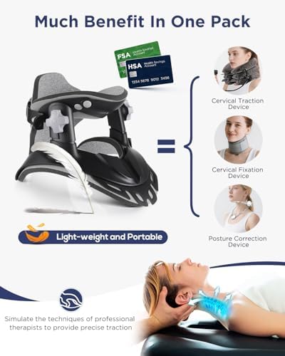 Adjustable Cervical Traction Device Neck Stretcher for Pain Relief