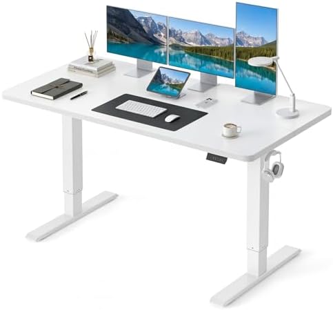 CubiCubi 55 x 24 Electric Height Adjustable Standing Desk, White