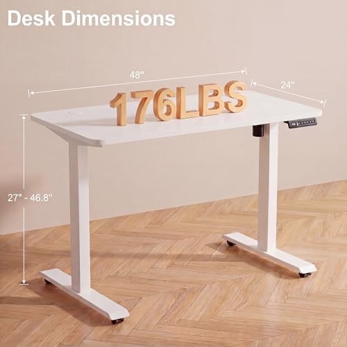 48'' × 24'' Height Adjustable Electric Standing Desk with Wheel