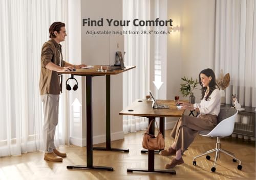 YDN 40 x 24 Inch Rustic Brown Electric Standing Desk
