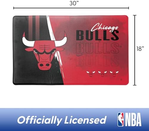 Northwest NBA Chicago Bulls Embossed Anti-Fatigue Mat, Cushioned Kitchen Floor Rug, Non-Slip PVC Standing Comfort, 18 x 30 in
