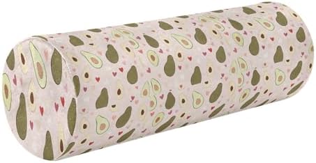 Yoga Meditation Bolster Pillow Neck Roll Pillow Small Round Pillows Decorative Throw Pillows Cervical Roll Cylinder Pillow Neck Support Side Sleeper Cute Avocado Heart