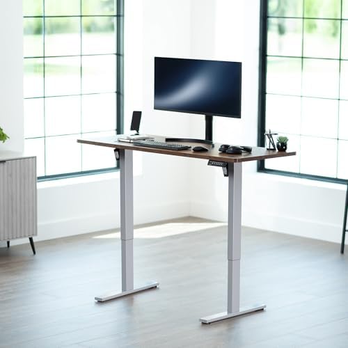 VIVO Rustic Vintage Brown 60 x 24 in Standing Desk, DESK-KIT-1G6N